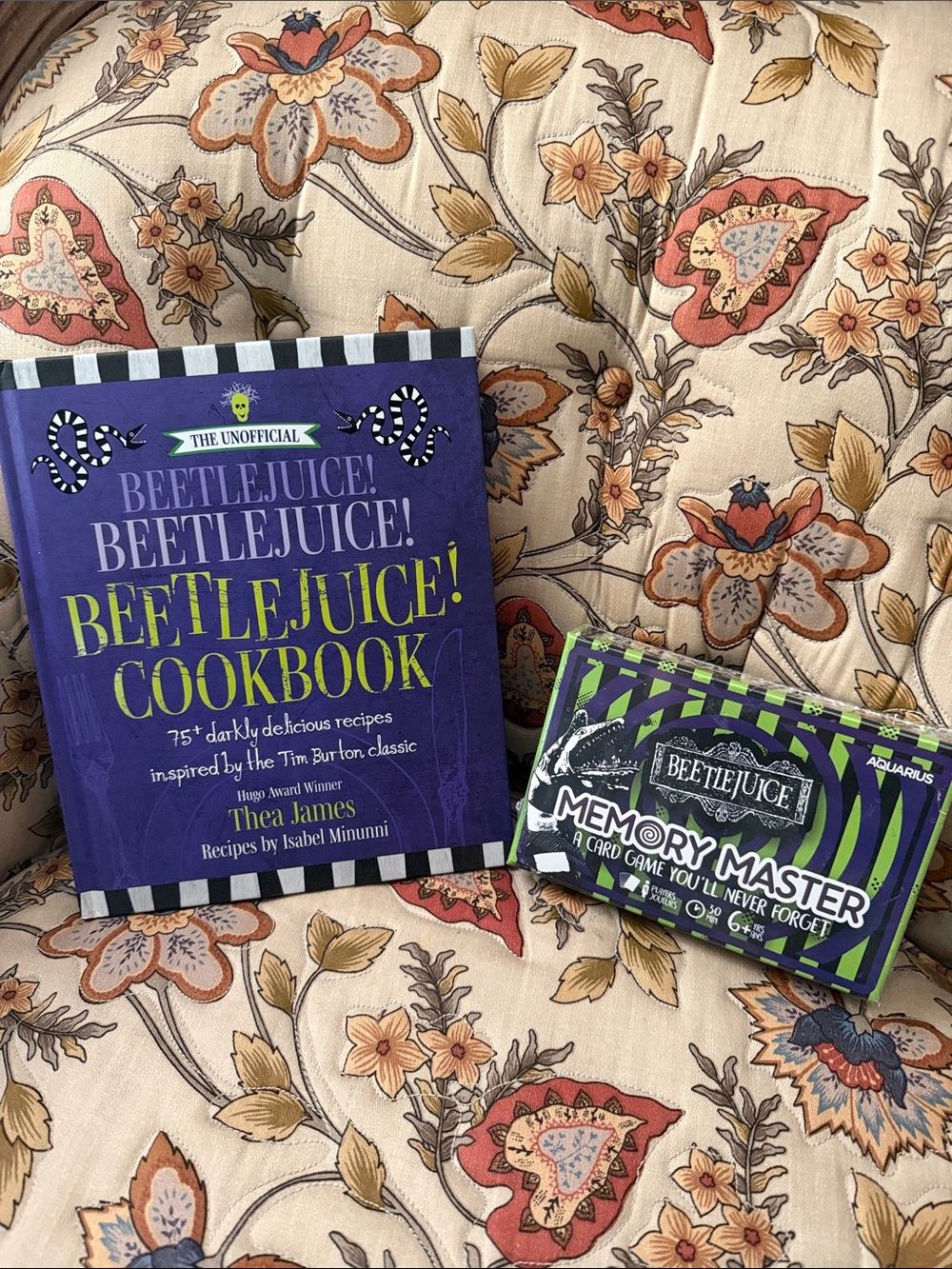 Beetlejuice Cookbook & Memory Master Card Game Set - Brand New